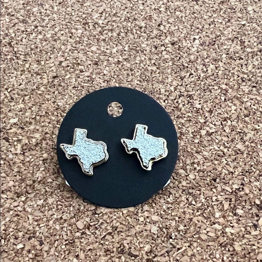 Silver Texas Shaped Earrings